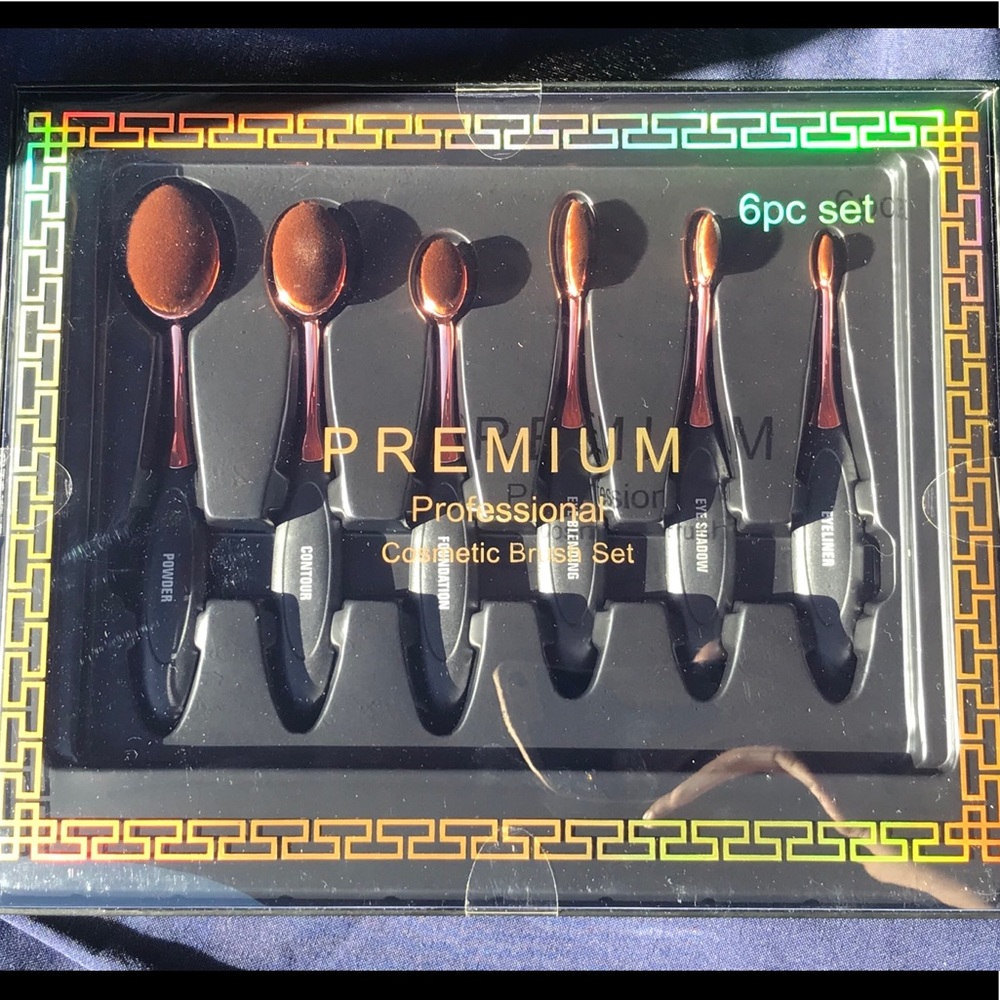 6pc makeup brush set